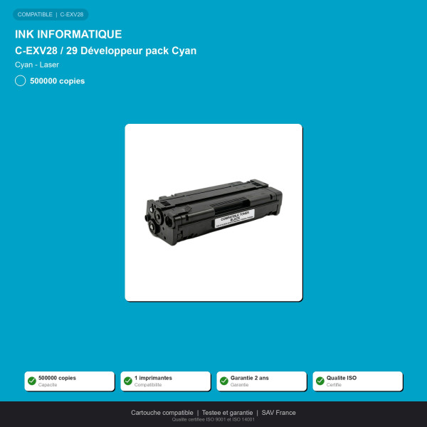 Canon C-EXV28/29 Développeur pack Cyan | INK Informatique
