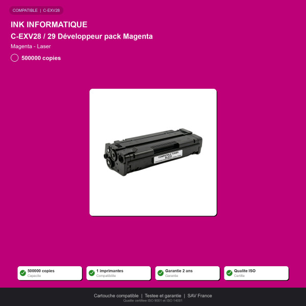Canon C-EXV28/29 Développeur pack Magenta | INK Informatique