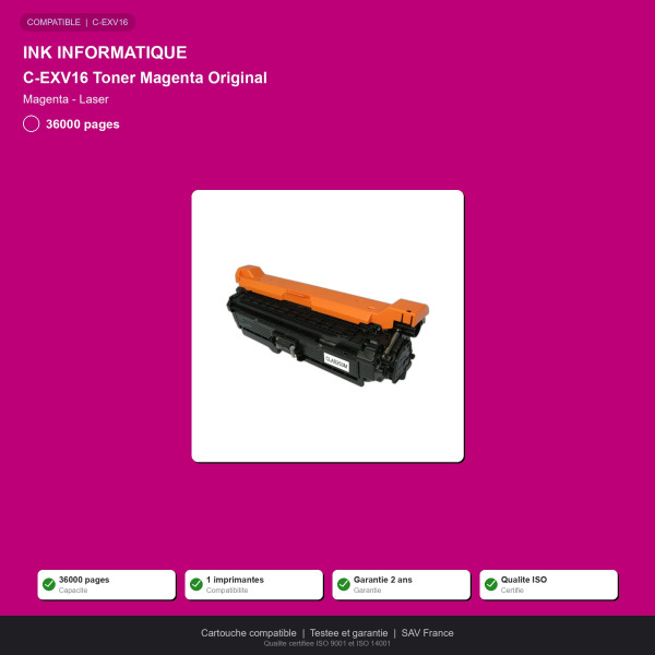 Canon C-EXV16 Toner Magenta Original | INK Informatique