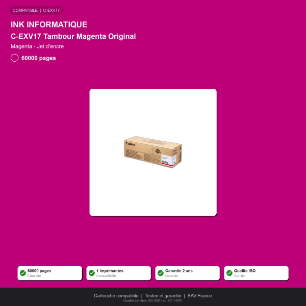 Canon C-EXV17 Tambour Magenta Original | INK Informatique