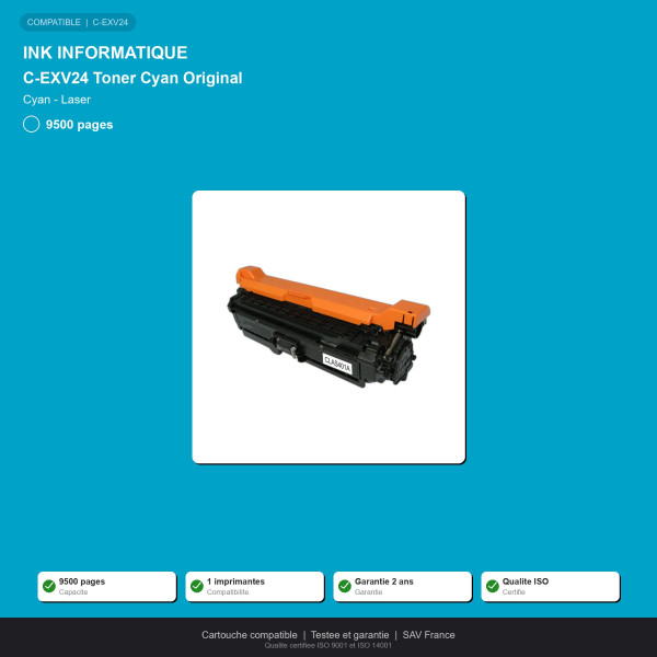 Canon C-EXV24 Toner Cyan Original | INK Informatique