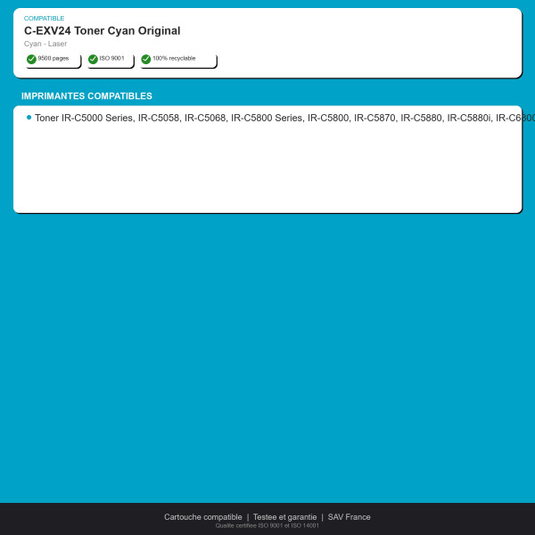 Canon C-EXV24 Toner Cyan Original | INK Informatique