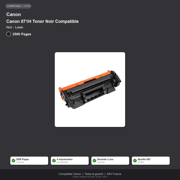 Canon 071H Toner Noir Compatible | INK Informatique