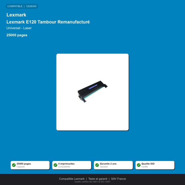 Lexmark E120 Tambour Remanufacturé | INK Informatique