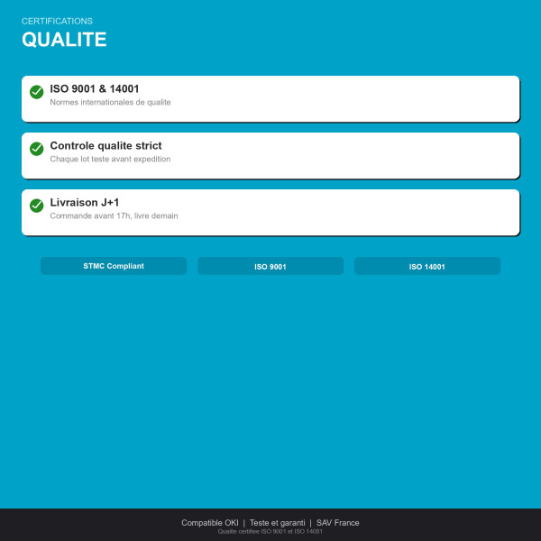 Oki C834 Toner Cyan Remanufacturé | INK Informatique