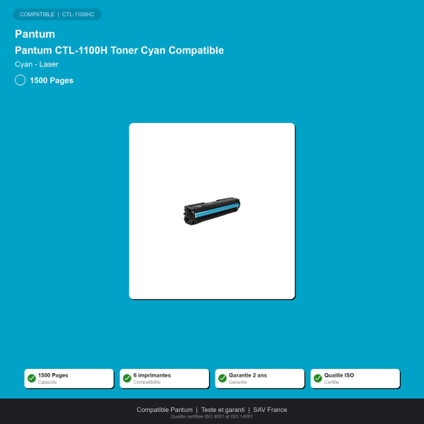 Pantum CTL-1100H Toner Cyan Compatible | INK Informatique