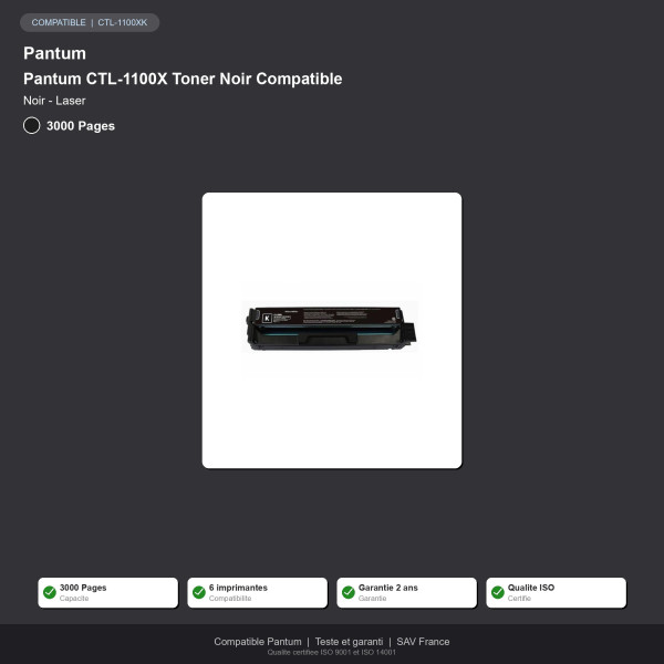 Pantum CTL-1100X Toner Noir Compatible | INK Informatique