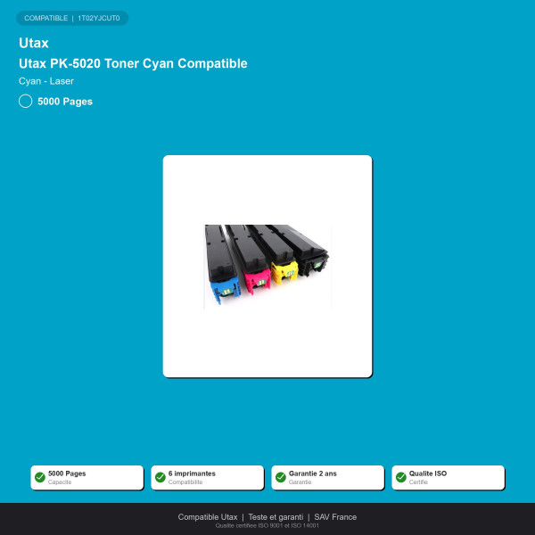 Utax PK-5020 Toner Cyan Compatible | INK Informatique