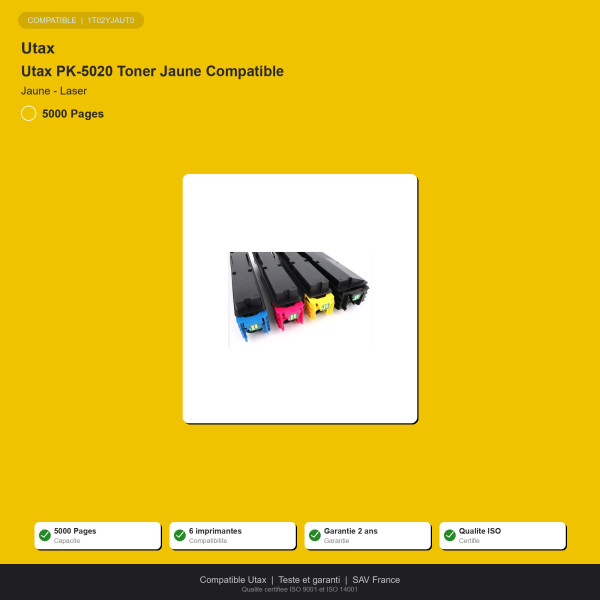 Utax PK-5020 Toner Jaune Compatible | INK Informatique