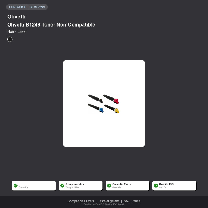 Olivetti B1249 Toner Noir Compatible | INK Informatique