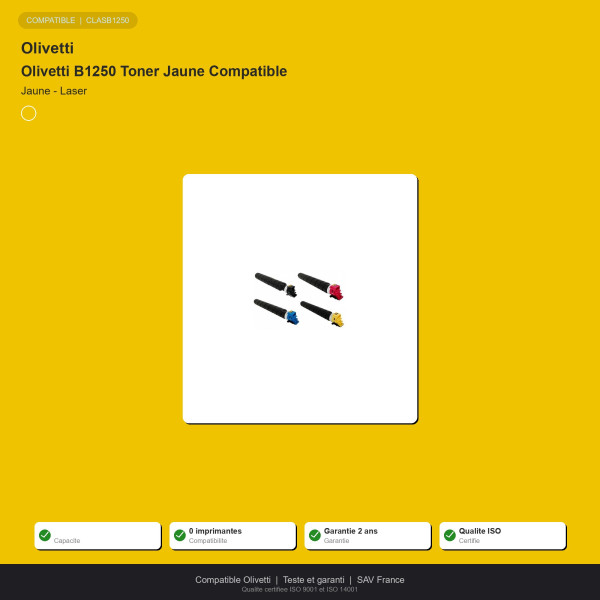 Olivetti B1250 Toner Jaune Compatible | INK Informatique