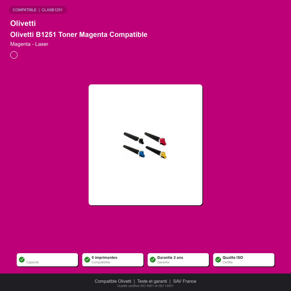 Olivetti B1251 Toner Magenta Compatible | INK Informatique