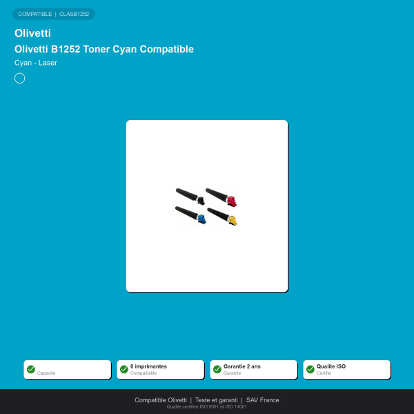 Olivetti B1252 Toner Cyan Compatible | INK Informatique