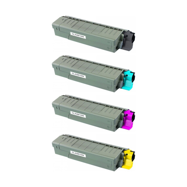OKI C610 - Pack 4 Toners Compatibles (Noir, Cyan, Magenta, Jaune)