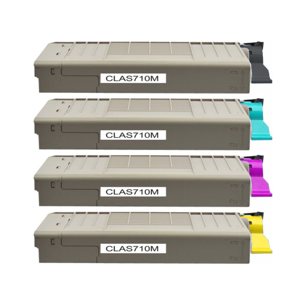 OKI C710 - Pack 4 Toners Compatibles (Noir, Cyan, Magenta, Jaune)