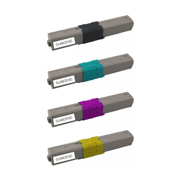 OKI C510 - Pack 4 Toners Compatibles (Noir, Cyan, Magenta, Jaune)