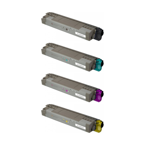 OKI C822 - Pack 4 Toners Compatibles (Noir, Cyan, Magenta, Jaune)