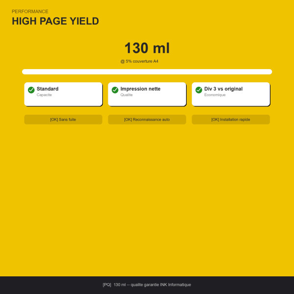 Canon PFI-120 Cartouche Jaune Compatible | INK Informatique