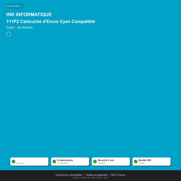 Epson T11P2 Cartouche d'Encre Cyan Compatible | INK Informatique