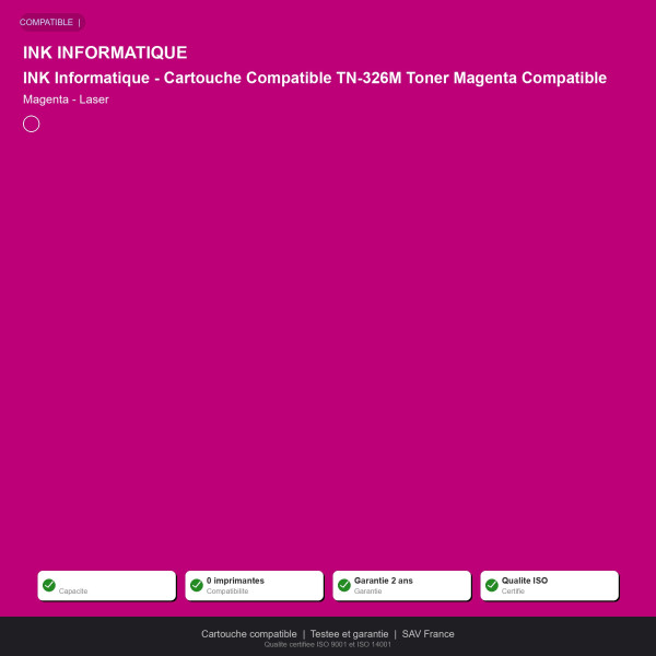 Brother TN-326M Toner Magenta Compatible | INK Informatique