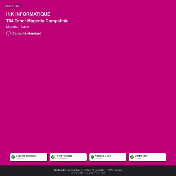 Canon T04 Toner Magenta Compatible | INK Informatique