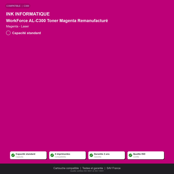 Epson WorkForce AL-C300 Toner Magenta Remanuf | INK Informatique