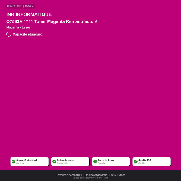HP Q7583A / Canon 711 Toner Magenta Remanufac | INK Informatique