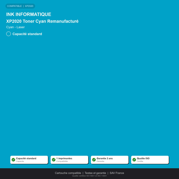 Intec XP2020 Toner Cyan Remanufacturé | INK Informatique