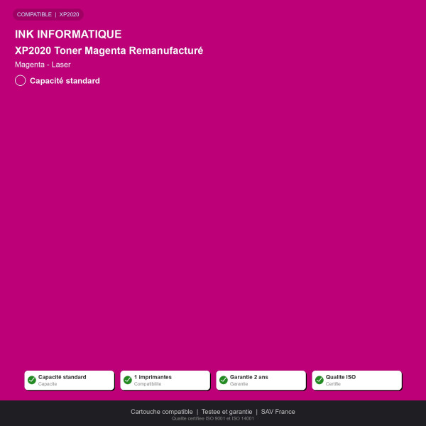 Intec XP2020 Toner Magenta Remanufacturé | INK Informatique