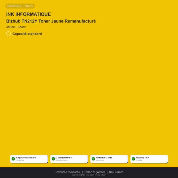 Konica Bizhub TN212Y Toner Jaune Remanufactur | INK Informatique